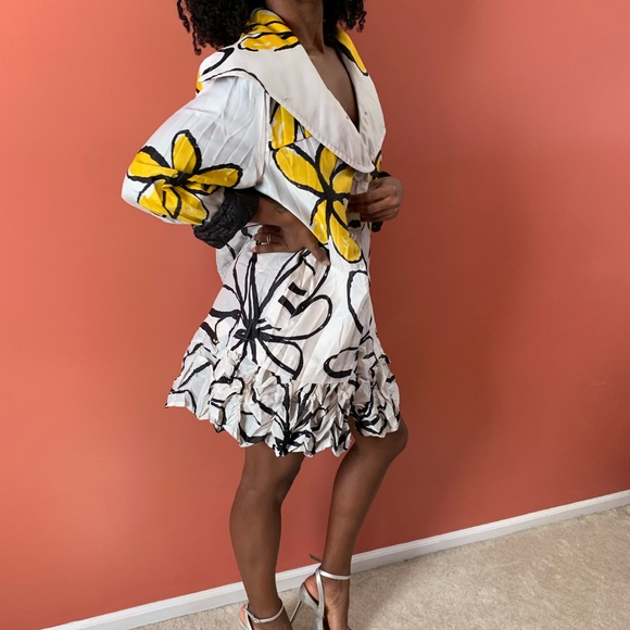 Jackets & Blazers - Yellow, white and black reversible jacket